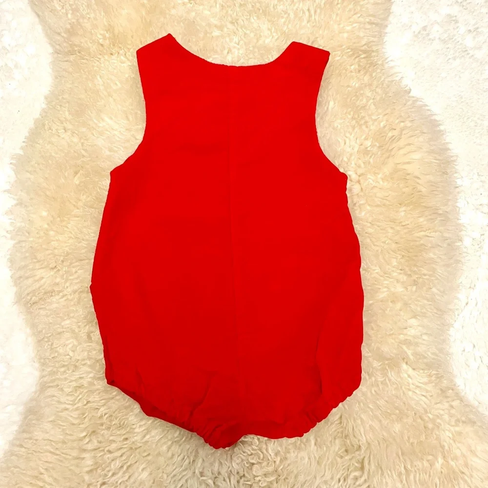 Vintage Cotton Velvet Elephant embroidered onesie
